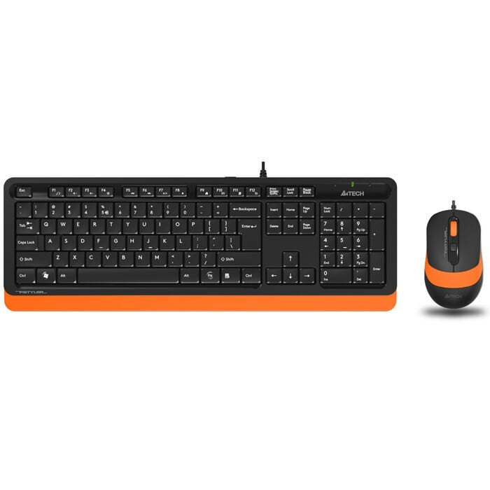 A4 Tech F1010 Kablolu Turuncu Klavye Mouse Seti