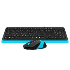 A4 Tech F1010 Kablolu Mavi Klavye Mouse Seti