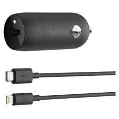 Belkin Boost Charge USB C 20W Araç Şarj Cihazı ve USB C - Apple Lightning Şarj Kablosu