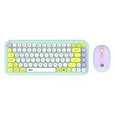 DAXİ MK-340 Klavye Kablosuz Set Bluetooth/ WiFi Mint Green Q TR Retro Tuş 3 Cihaza Bağlantı Mini