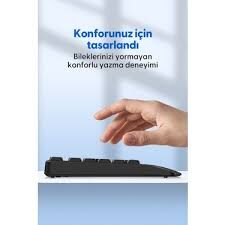 DAXİ MK-260 Klavye Kablosuz Set 2.4GHz Siyah Q TR Comfort Touch Combo Pad Hediyeli