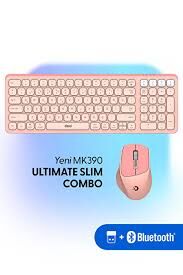 DAXİ MK-390 Klavye Kablosuz Set Bluetooth/ WiFi Pembe Q TR Retro Tuş 3 Cihaza Bağlantı
