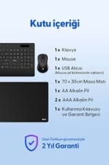 DAXİ MK-270 Klavye Kablosuz Set 2.4GHz Siyah Q TR Multimedia Plus Combo Pad Hediyeli