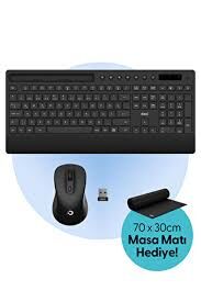 DAXİ MK-270 Klavye Kablosuz Set 2.4GHz Siyah Q TR Multimedia Plus Combo Pad Hediyeli