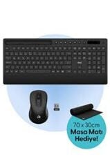 DAXİ MK-270 Klavye Kablosuz Set 2.4GHz Siyah Q TR Multimedia Plus Combo Pad Hediyeli