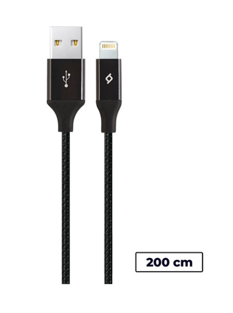 TTEC ALUMİCABLE XL IPHONE ŞARJ KABLOSU 2M - SİYAH