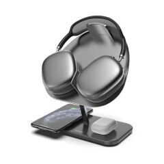 Wiwu M15 Hubble 15W Wireless Şarj Standı, Gri