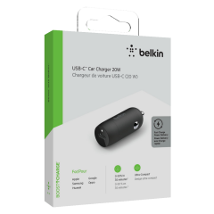 Belkin Boost Charge USB C 20W Araç Şarj Cihazı, Siyah