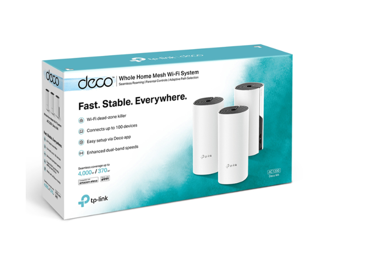 TP-Link Deco M4 3P AC1200 Mesh Router 300 Mbps 2.4GHz+867Mbps 5GHz,2× Gigabit Ports (WAN/LAN auto-sensing) (ÜÇLÜ PAKET)