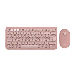 Logitech Pebble 2 Combo Çoklu Sessiz Kablosuz Klavye ve Mouse Seti, Pembe