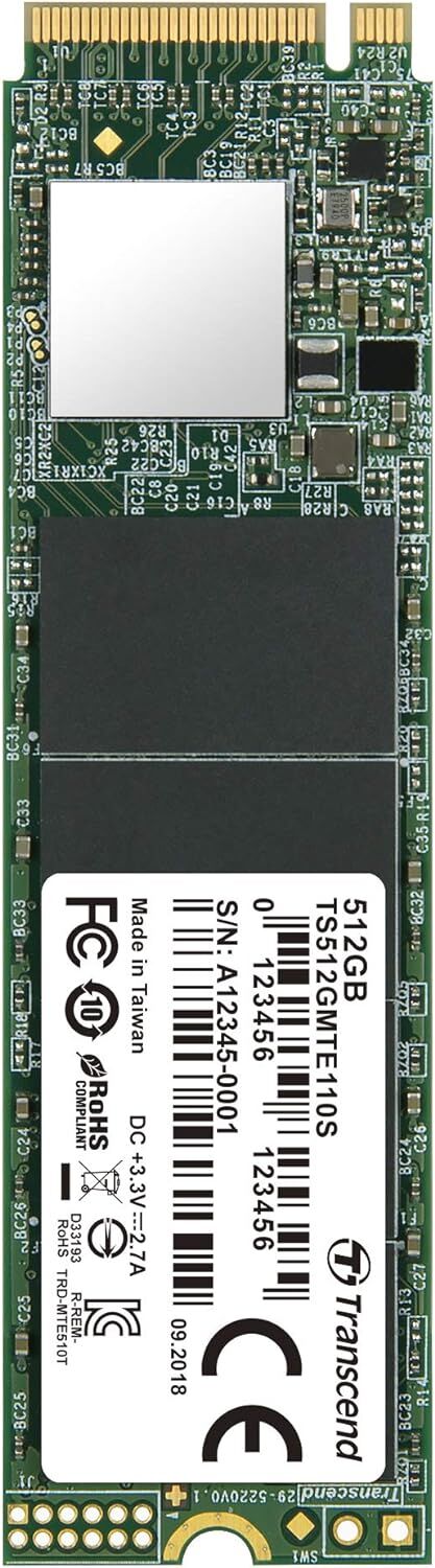 Transcend 110S 512GB M.2 NVMe PCIe Gen3 x4 SSD Disk