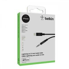 Belkin Lightning - 3,5mm Aux Kablosu, Siyah