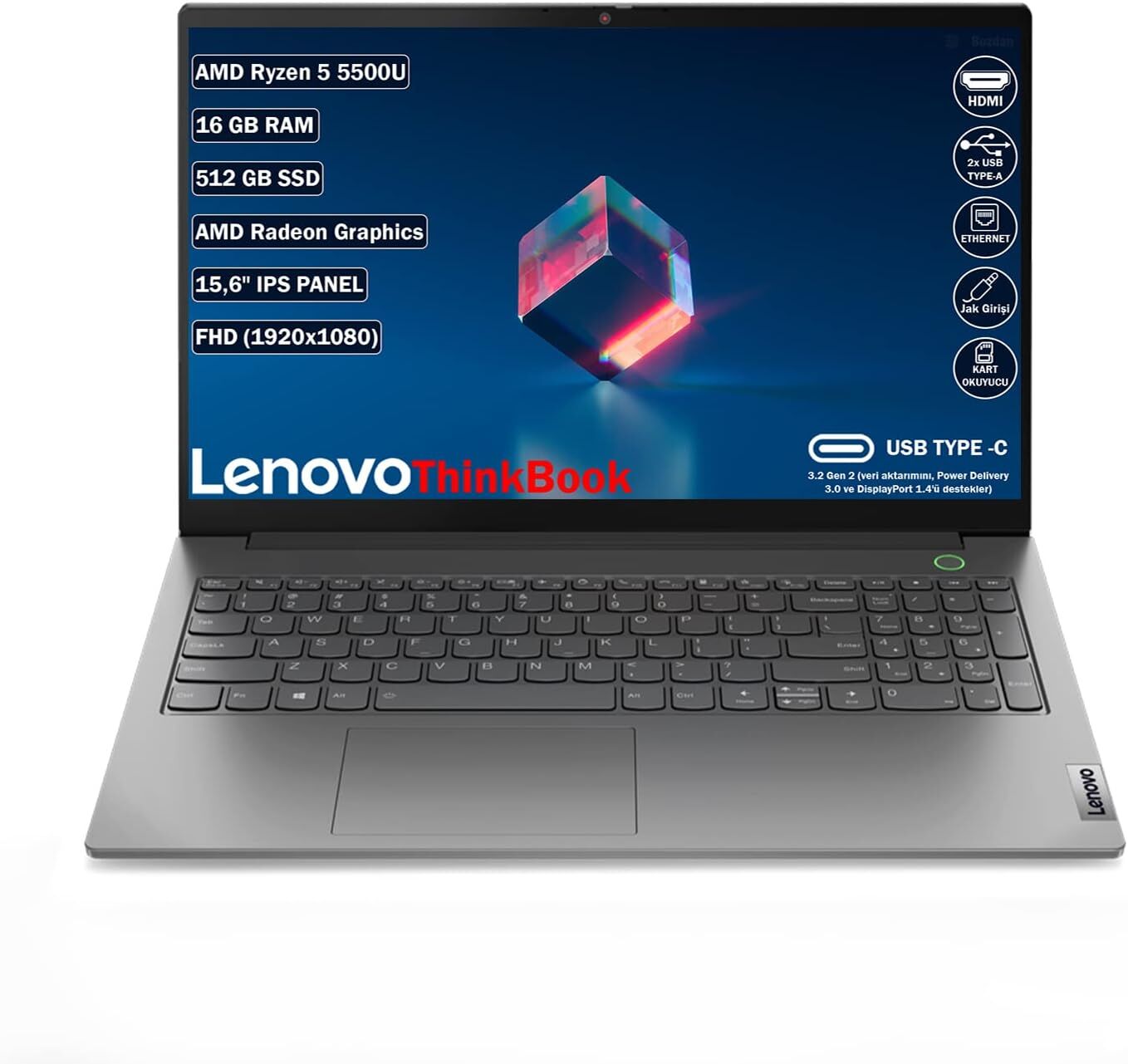 Lenovo ThinkBook 15 G3 Ryzen 5 5500U 16 GB 512 GB SSD Radeon Graphics 15.6'' Full HD Notebook