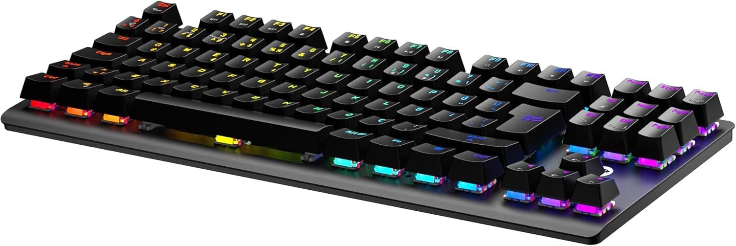 GamePower Eva 7 60M Mekanik Kablolu, 2.4Ghz, Bluetooth 3 Mod Blue Switch 88 Tuş USB RGB Gaming Klavye