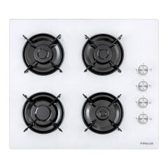 FINLUX FGH60GLW 4 Gözlü Beyaz Cam Ocak