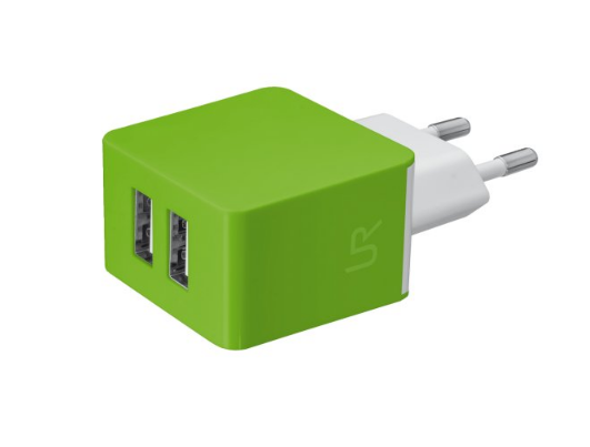 TRUST URBAN 20150 DUVAR TIPI YEŞİL CIFT GIRISLI SARJ CIHAZI