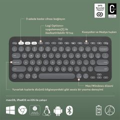 LOGITECH K380 BLUTOOTH KLAVYE GRİ