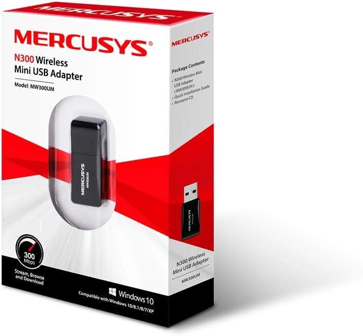Mercusys MW300UM 300Mbps Kablosuz USB Adaptör