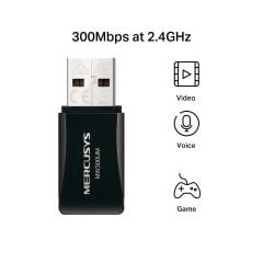 Mercusys MW300UM 300Mbps Kablosuz USB Adaptör