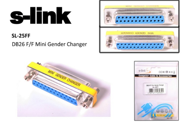 S-link SL-25FF DB25 F/F Mini Çevirici