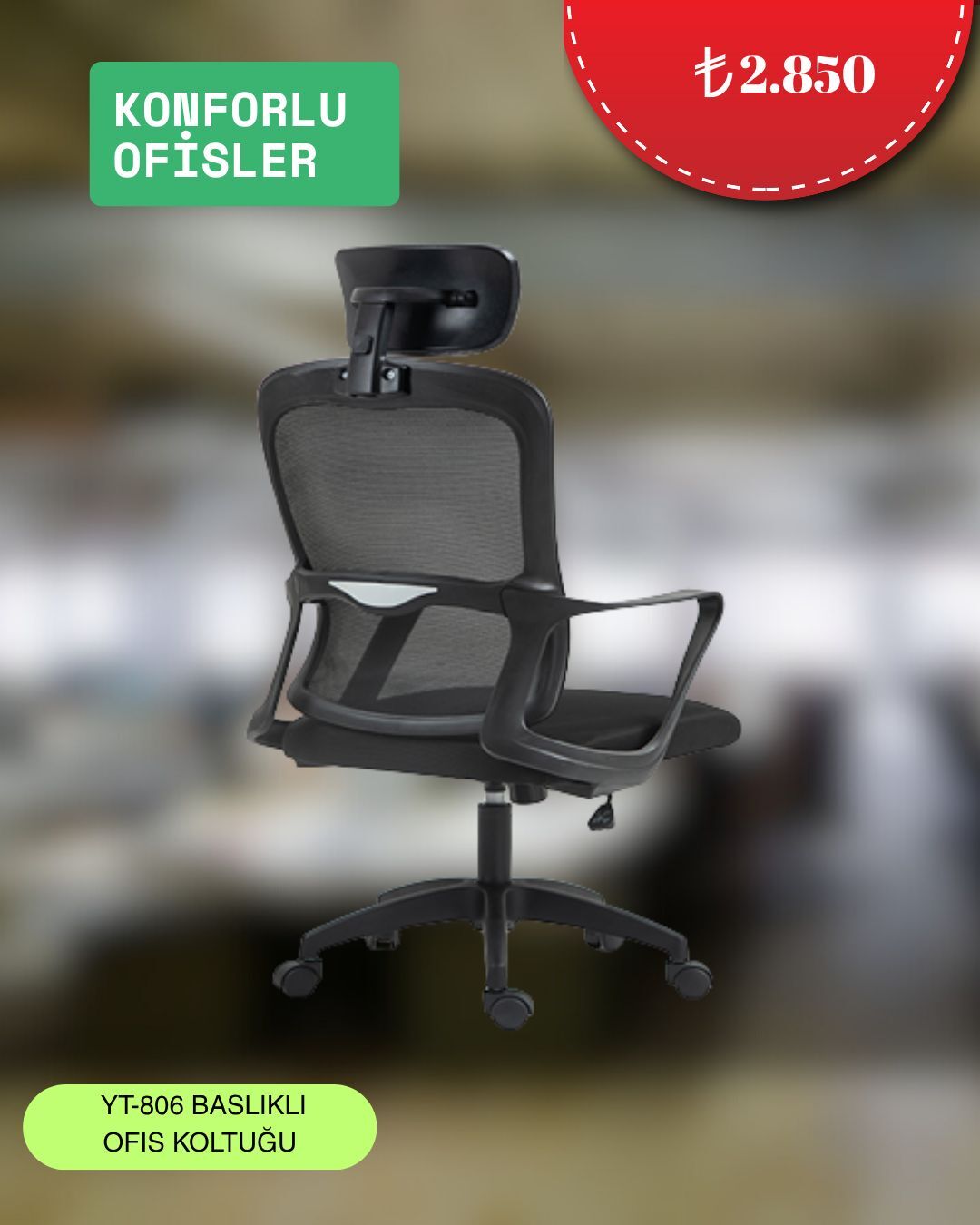 YT-806 BASIKLI OFİS KOLTUĞU