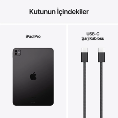 Apple iPad Pro M4 256 GB 11'' Wi-Fi Tablet, siyah
