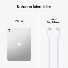 Apple iPad Pro M4 256 GB 11'' Wi-Fi Tablet, Gümüş