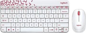 LOGITECH MK240 BEYAZ-KIRMIZI WRL K+M SET