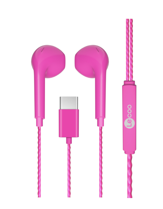 LENOVO LECOO EH104B KULAKIÇI PEMBE MIKROFONLU TYPE-C KULAKLIK pembe