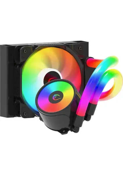 Rampage ICEBLADE C4 Siyah Ledli Tüplü 120mm Sıvı Soğutmalı CPU Fan 1700/AM5