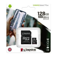 Kingston Canvas Select Plus Class 10 U1 A1 V10 128 GB Micro SD Kart