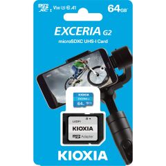 Kioxia Exceria LMEX2L064GG2 Class 10 UHS-I U3 64 GB Micro SD Kart