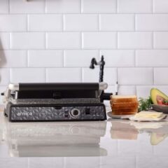 Arnica Diamond Granit Izgaralı Tost Makinesi Siyah