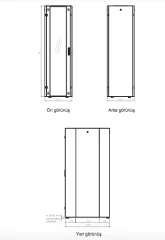 Lande Proline 400 Serisi LN-HL26U6010-BL-B 26U 600x1000 Dikili Tip Kabinet