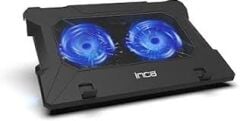 INCA INC-021RX ERGONOMIC DOUBLE FAN + STAND + WİTH RUBBER SILENT NOTEBOOK COOLER BLACK