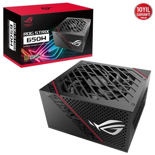 Asus ROG-Strix-650G 650W 80+ Gold Güç Kaynağı Japon Kapasıtörler Aura Sync Ve Oled Ekran/ 10yıl