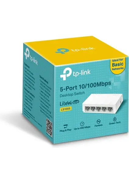 TP-LINK LS1005 5PORT 10/100 MASAÜSTÜ YÖNETİLEMEZ SWITCH