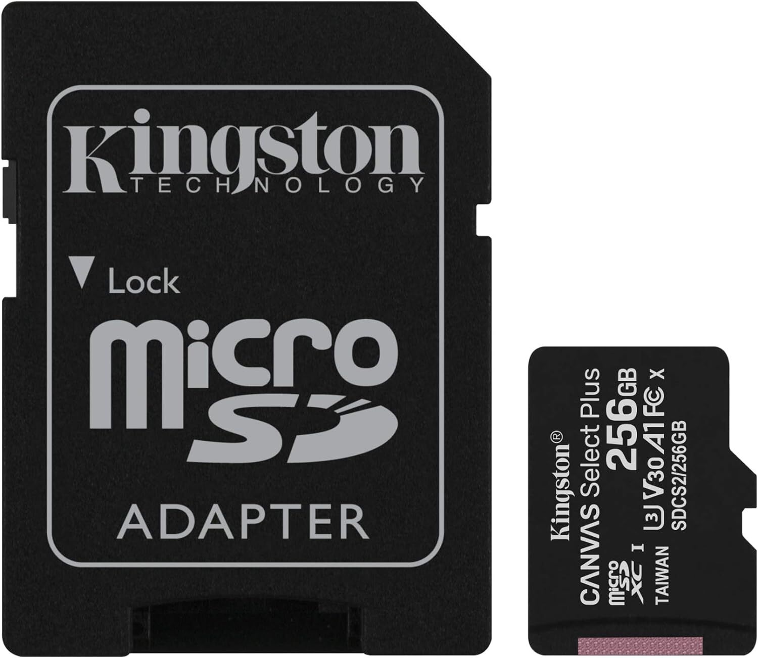 Kingston Canvas Select Plus Serisi 256GB 100MB/s A1 C10 Micro SD Kart