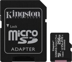 Kingston Canvas Select Plus Serisi 256GB 100MB/s A1 C10 Micro SD Kart