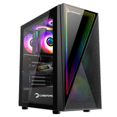 Gamepower Ravadin ATX 3* ARGB Infinity Fan 700W PSU Oyuncu Kasası, Siyah