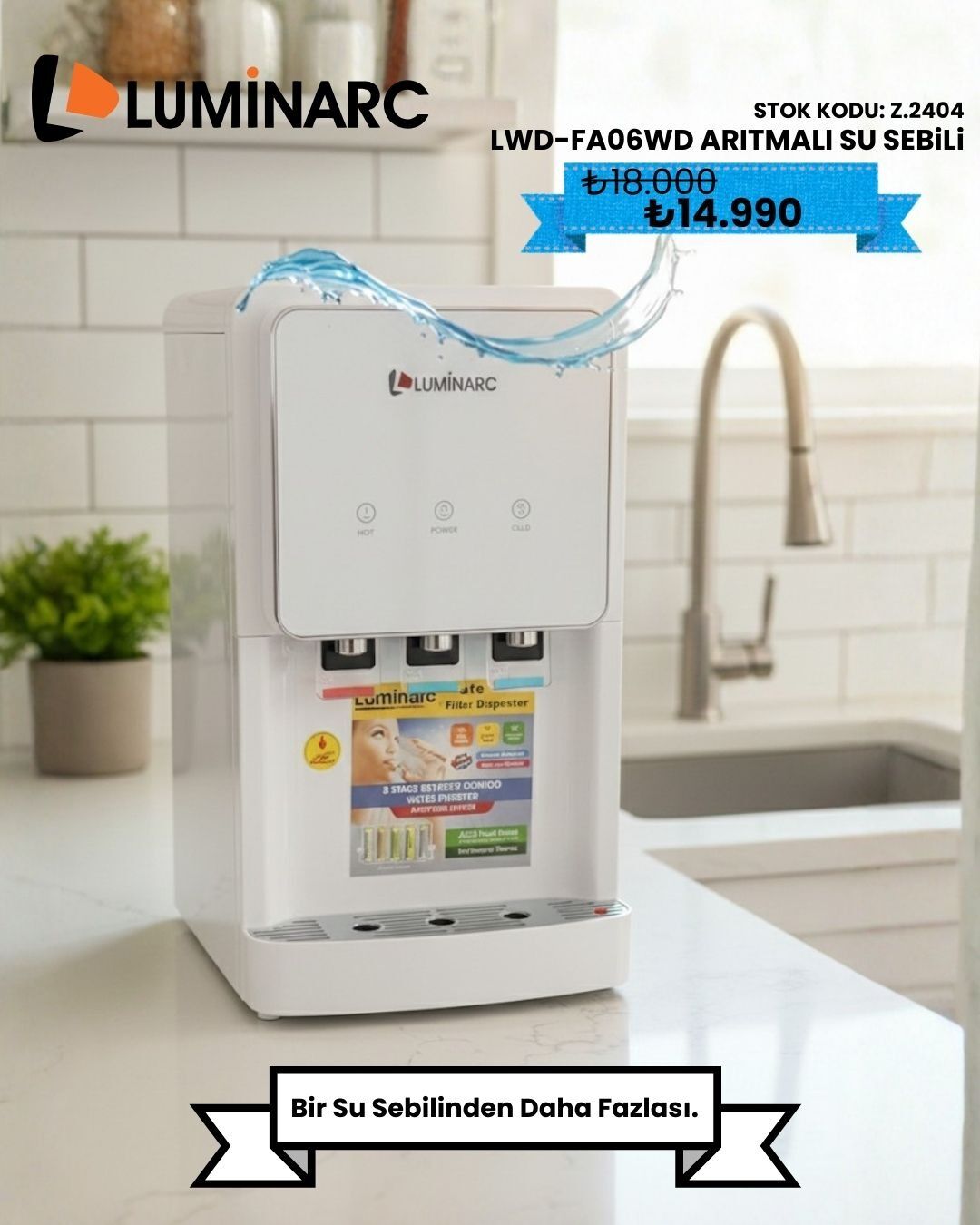 Luminarc Masa Üstü Arıtma Su Sebili (LWD-FA06WD)