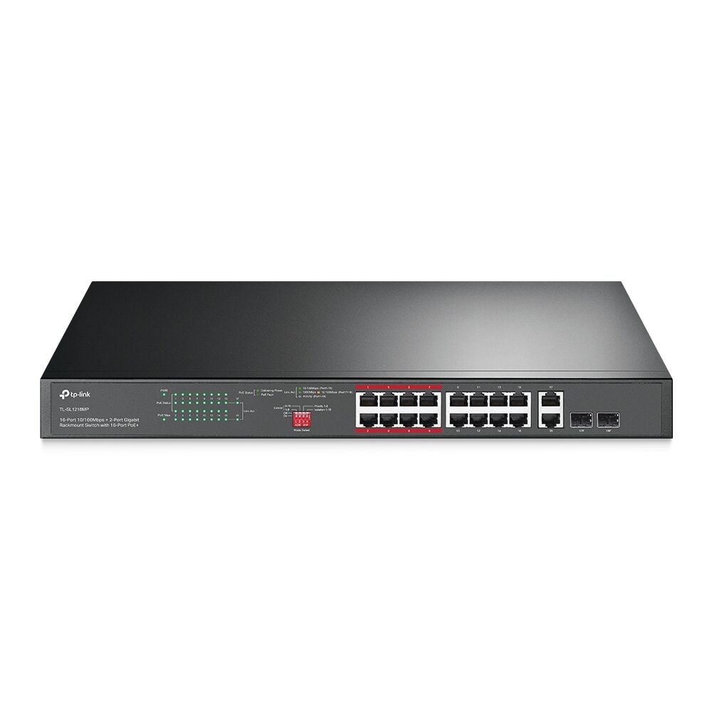TP-Link TL-SL1218MP 16 Port 10/100/1000 Mbps Gigabit POE Switch
