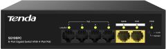Tenda 6 Port 6 Port PoE+ 10-100-1000 Mbps 2 Port Uplink Çelik Kasa Switch