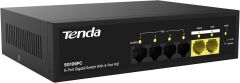 Tenda 6 Port 6 Port PoE+ 10-100-1000 Mbps 2 Port Uplink Çelik Kasa Switch