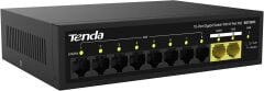 Tenda 10 Port 8 Port PoE+ 10-100-1000 Mbps 2 Port Uplink Çelik Kasa Switch