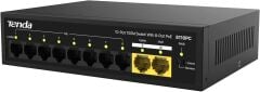 Tenda 10 Port 8 Port PoE+ 10-100 Mbps 2 Port Uplink Çelik Kasa Switch