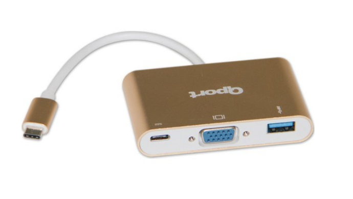 QPORT Q-TV03 TYPE-C TO VGA+USB 3.0+TYPE-C ÇEVIRICI