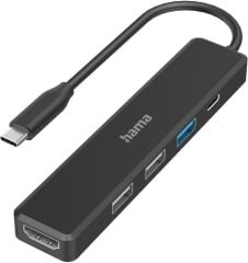 USB-C hub, multi-port, 5 ports, 3x USB-A, USB-C, HDMI™