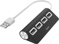 USB Hub 4 Ports USB 2.0 480 Mbit/s siyah