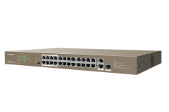 IP-Com 24 Port 10/100+ 2xRJ45/1x1GB SFP Kombo 250W Poe Racmount Switch